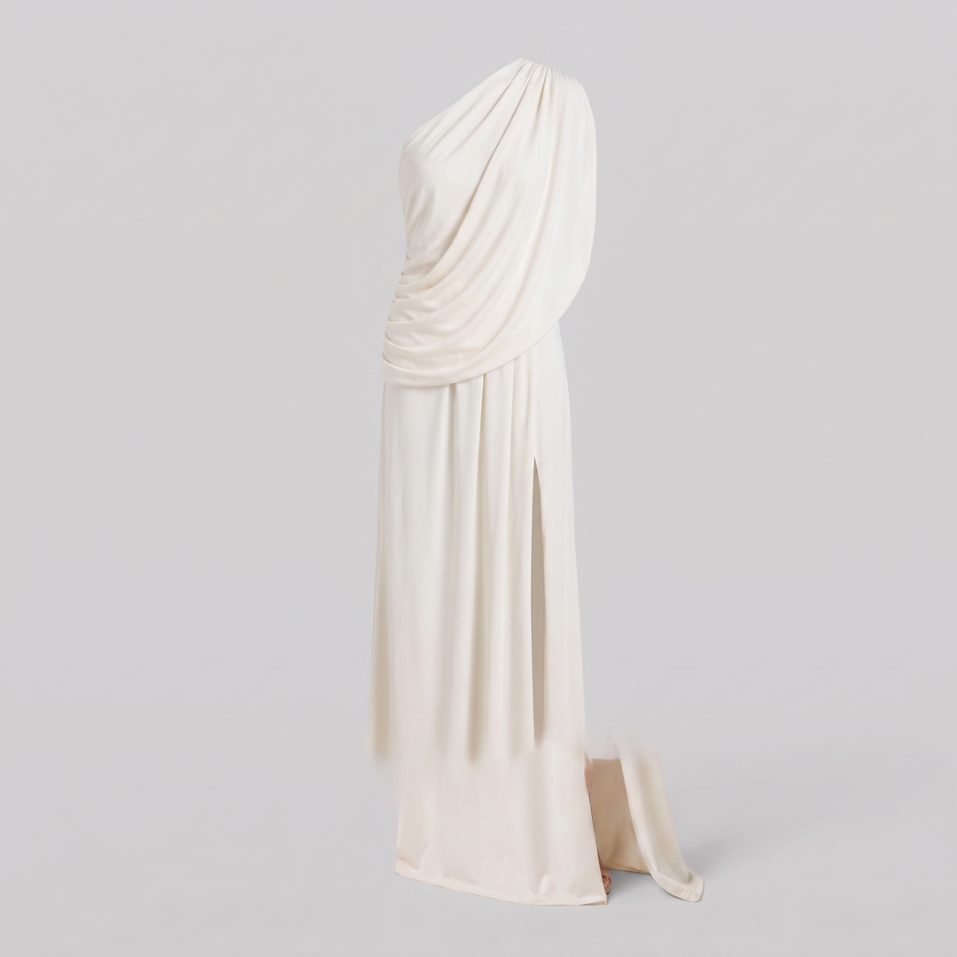 Draped two-piece skirt set product flat lay