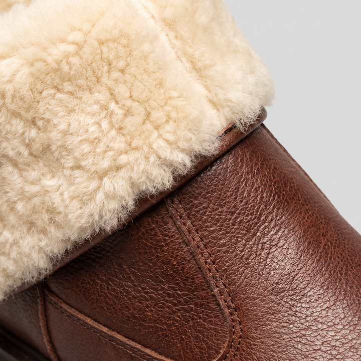 Aubrey leather shearling detail