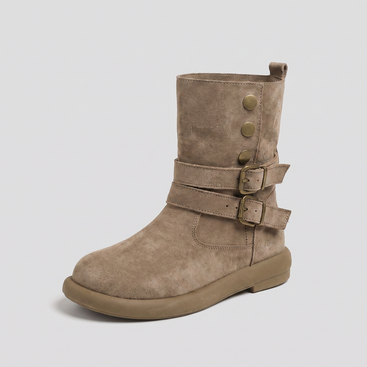 Calderon suede buckle ankle boot khaki