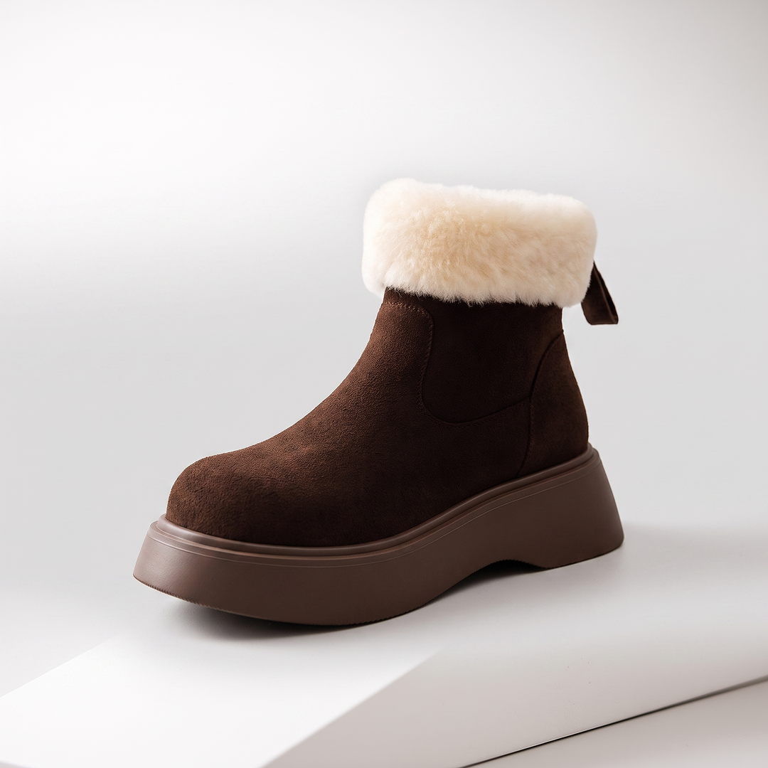 Gilly shearling ankle boot brown