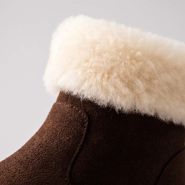 Gilly suede shearling detail