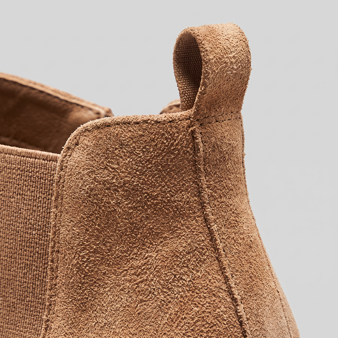 Alexia suede pull-tab detail