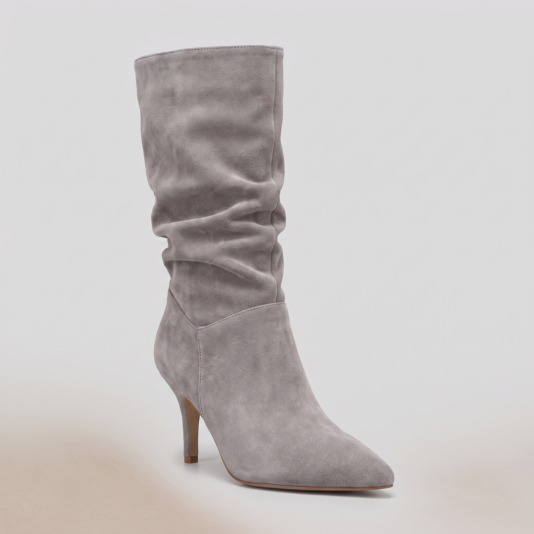 Serene mid-calf heel boot grey