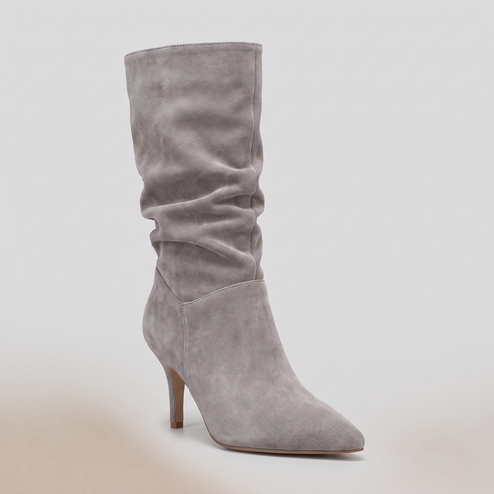 Serene mid-calf heel boot grey