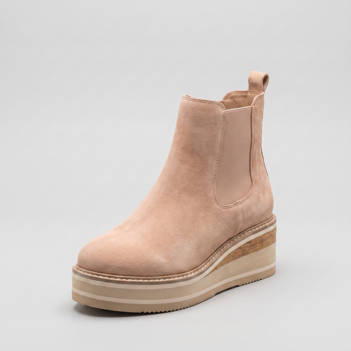Alexia chelsea platform boot apricot