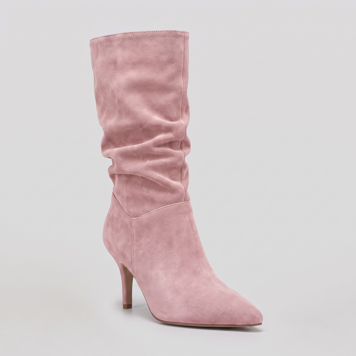 Serene mid-calf heel boot pink