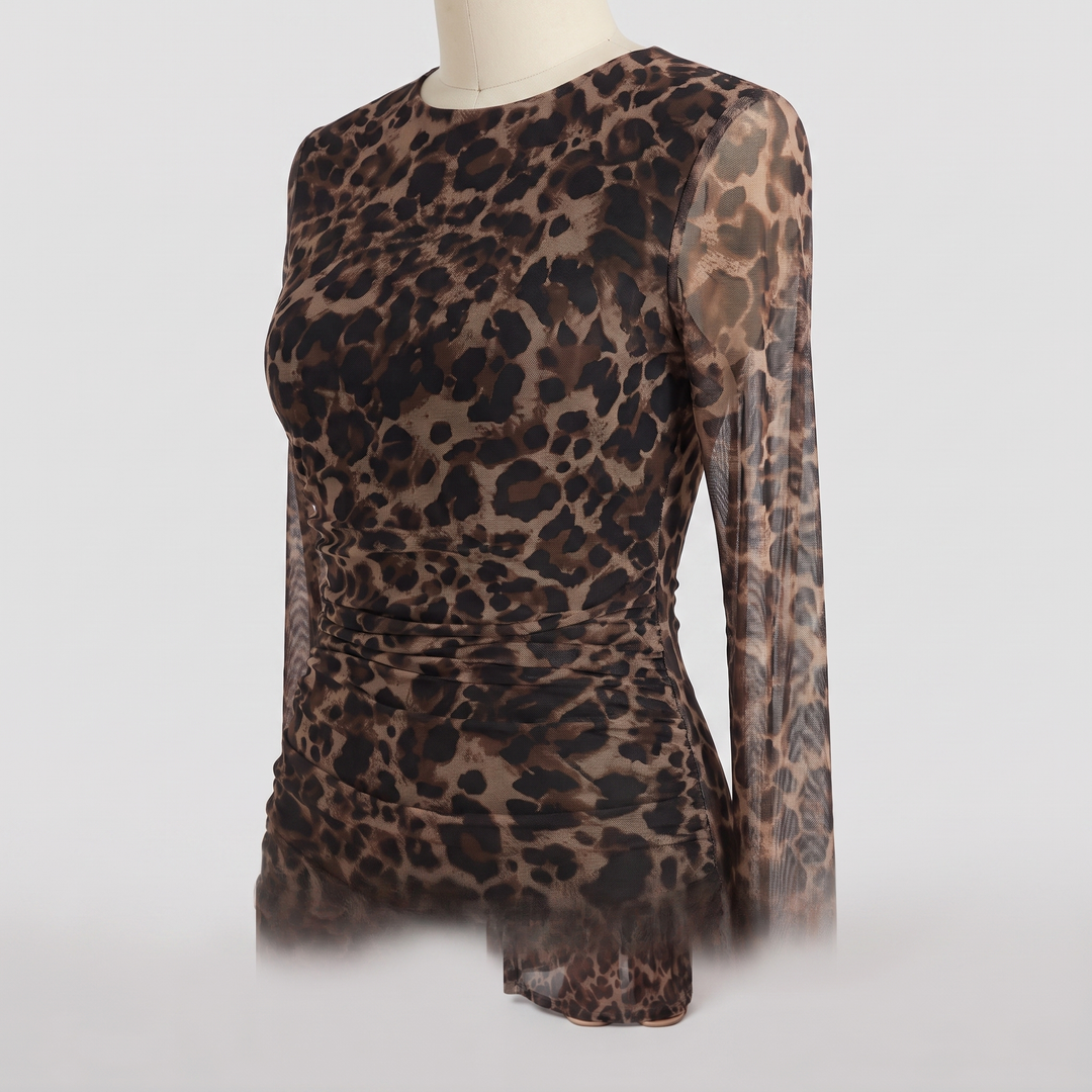 Valentina leopard print bodice and sleeve detail