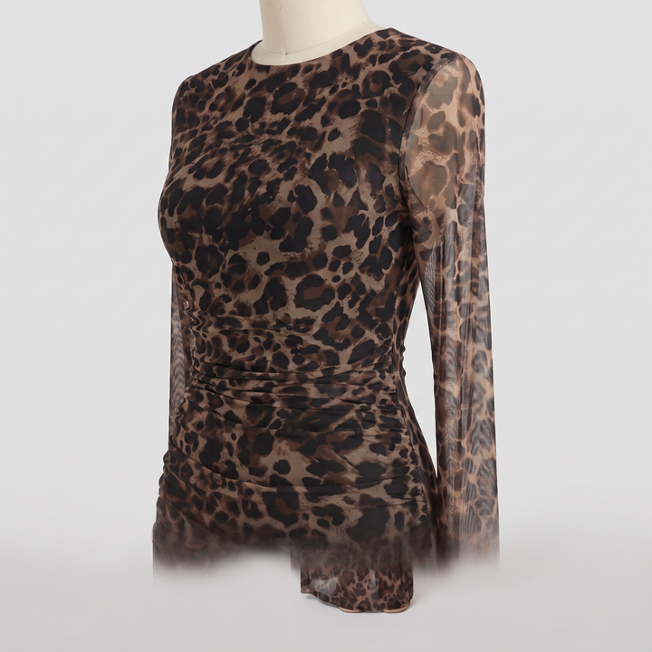 Valentina leopard print bodice and sleeve detail