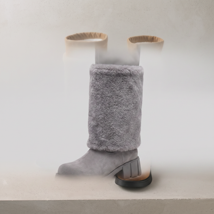 Alpi mid-calf fur-panel boot gray