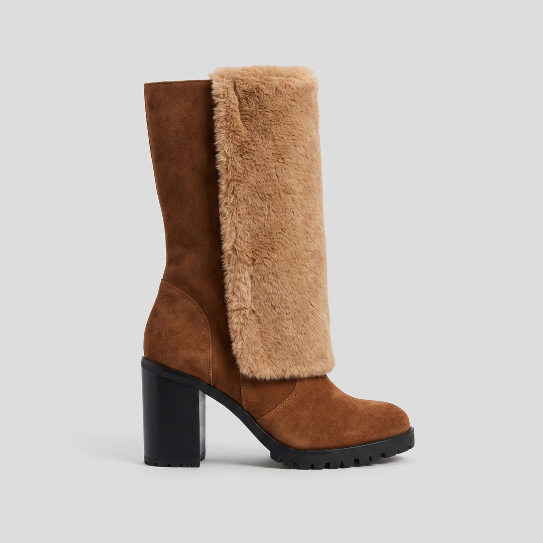 Alpi mid-calf fur-panel boot side