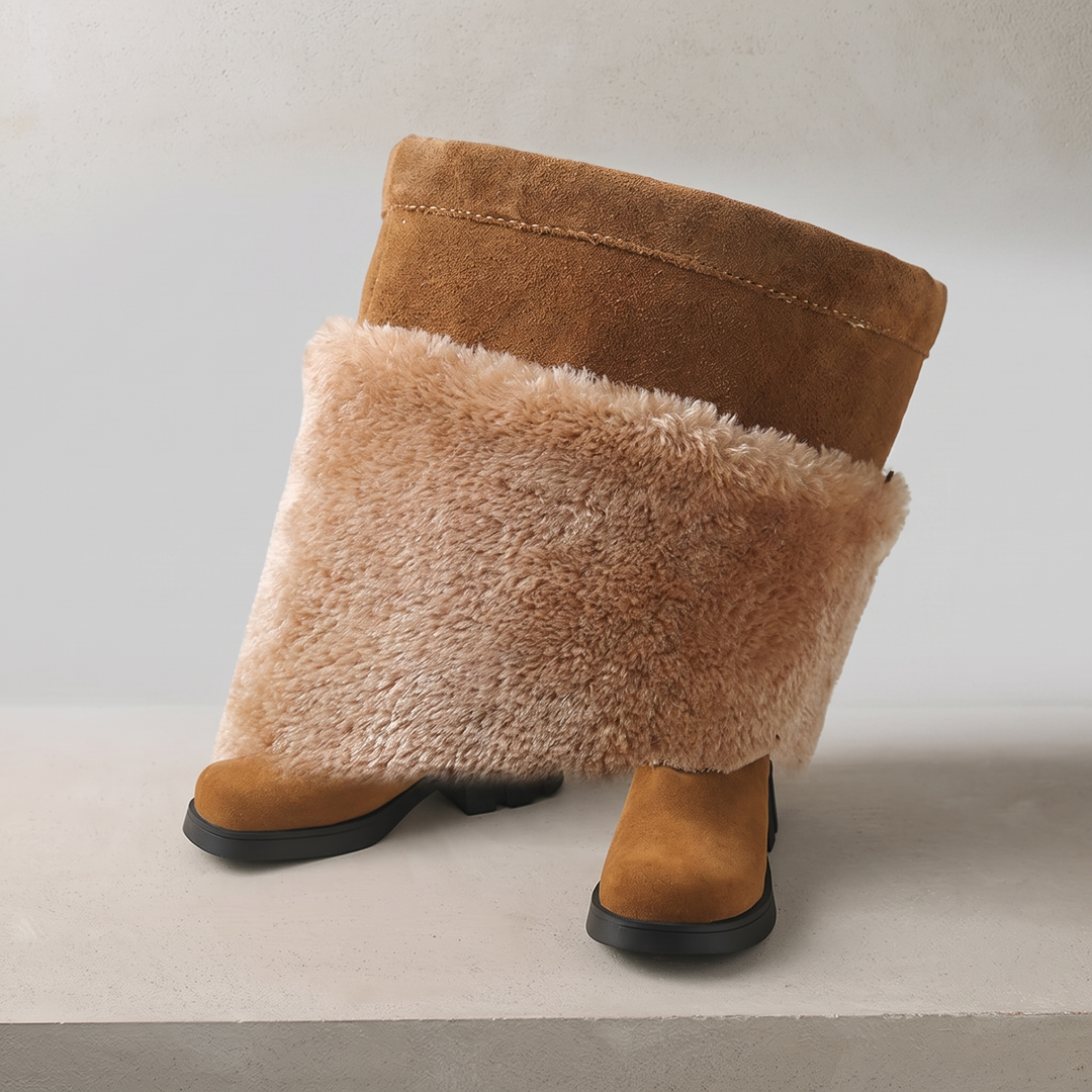 Alpi faux fur panel and suede detail