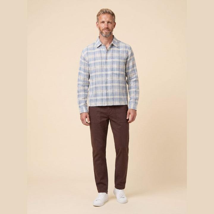 Hindley light-blue check boxy shirt, front