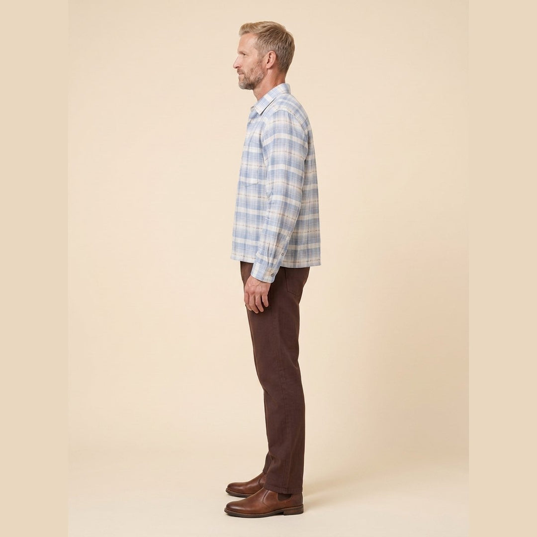 Hindley check boxy shirt, side view