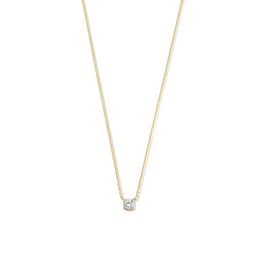 Clea Moissanite Necklace featuring a stunning, sparkling moissanite pendant set in a sleek, elegant design, perfect for adding a touch of timeless - 2