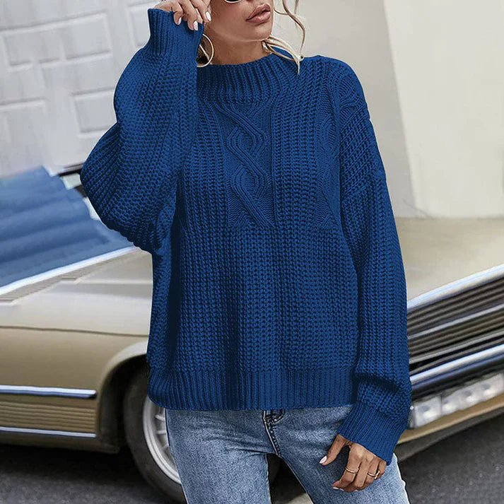 Women's Chunky Cable-Knit Sweater, Relaxed Fit, Six Colours