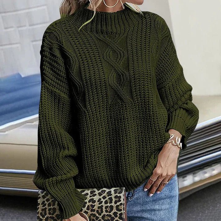 Women's Chunky Cable-Knit Sweater, Relaxed Fit, Six Colours
