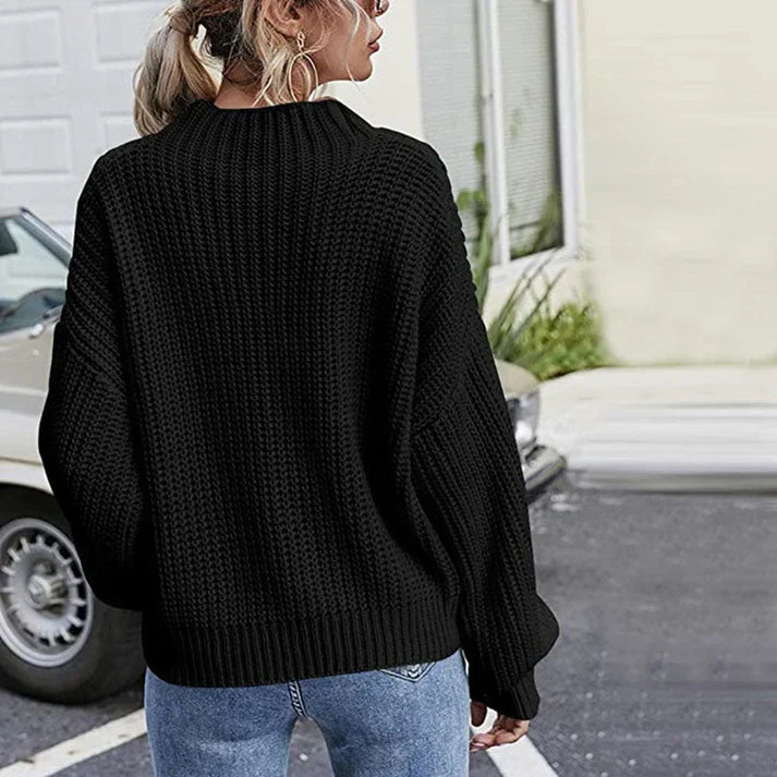 Women's Chunky Cable-Knit Sweater, Relaxed Fit, Six Colours