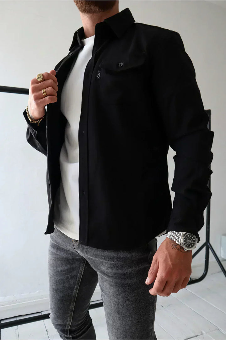 Dapper men's dress shirt made from breathable cotton featuring an elegant design, perfect for formal occasions and business settings. - 15