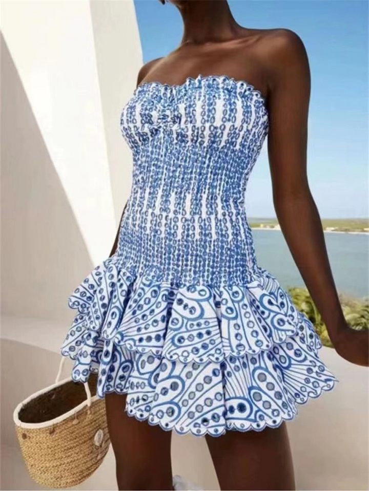 Dahlia | Smocked Strapless Mini Dress