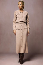 Jace | Button Knit Top And Maxi Skirt Set