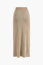 Jace | Button Knit Top And Maxi Skirt Set