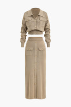 Jace | Button Knit Top And Maxi Skirt Set