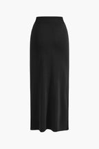 Jace | Button Knit Top And Maxi Skirt Set
