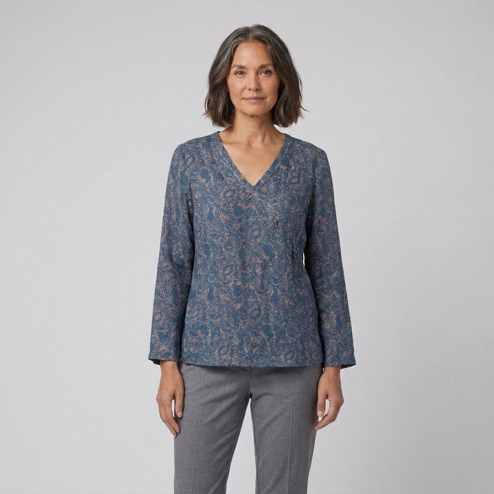 Kairo crosswrap blouse blue