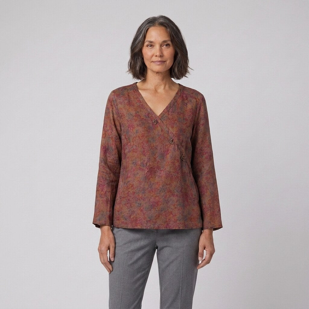 Kairo crosswrap blouse brown
