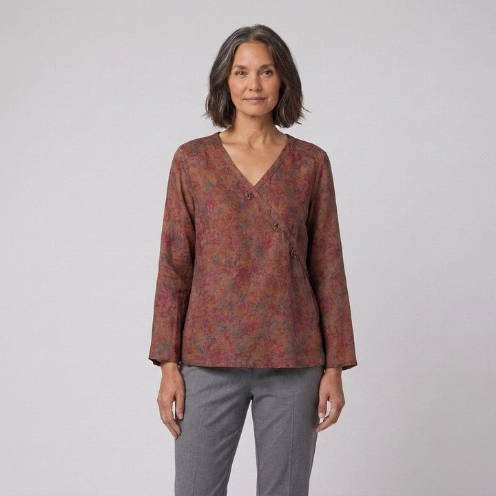 Kairo crosswrap blouse brown