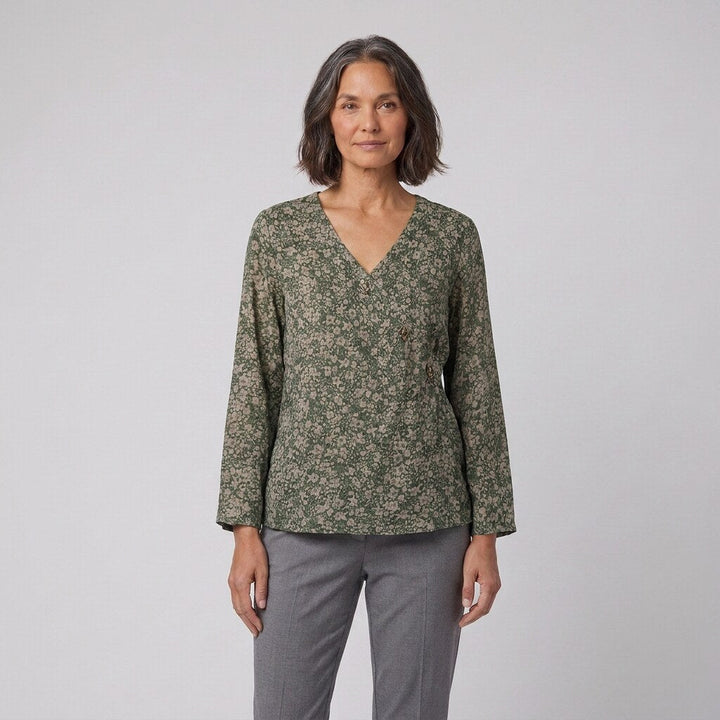 Kairo crosswrap blouse forest green