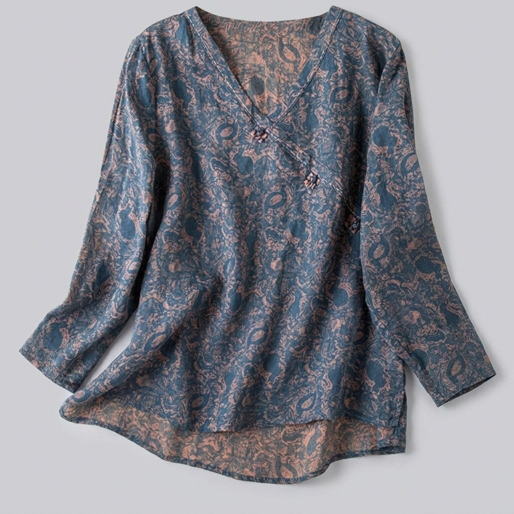 Kairo crosswrap blouse product flat lay