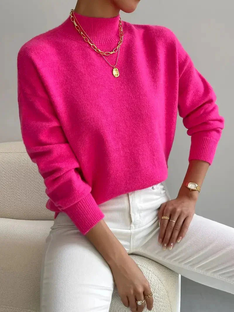 Yvette Sweater for Women | Soft Knitted, High Collar, Timeless Design - 6
