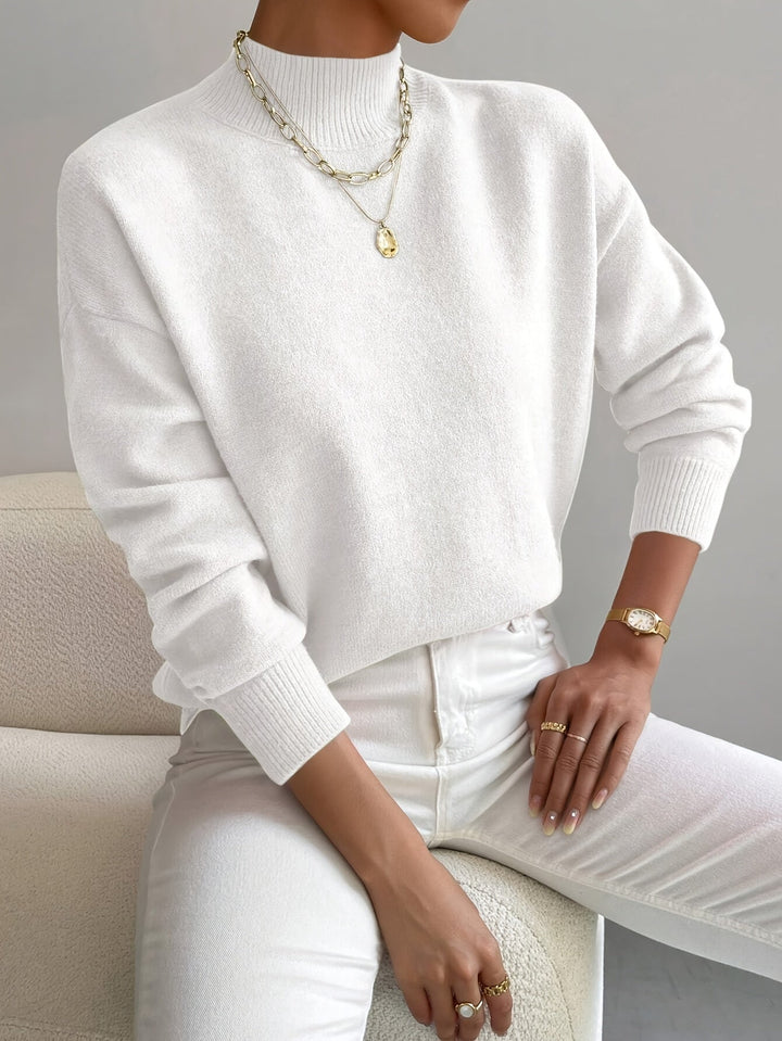 Yvette Sweater for Women | Soft Knitted, High Collar, Timeless Design - 1