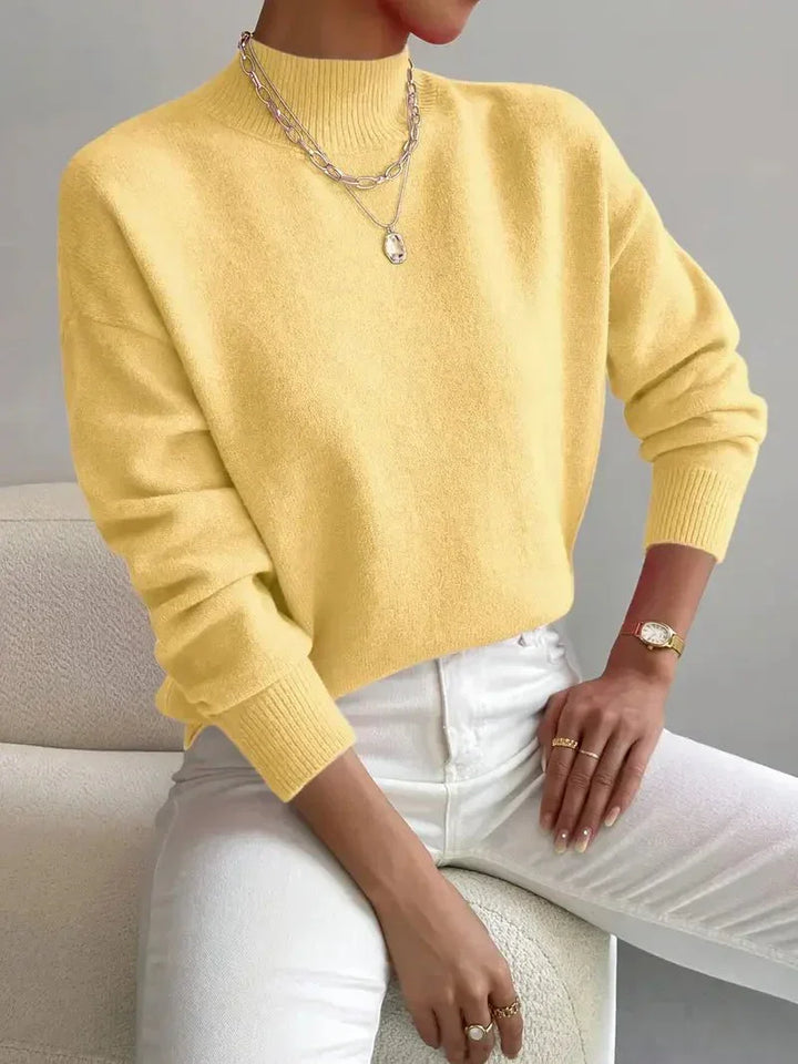 Yvette Sweater for Women | Soft Knitted, High Collar, Timeless Design - 3