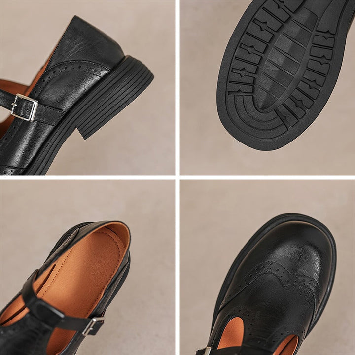 Vera Black Loafers for Women | Premium Cow Leather, Comfortable Fit - 8