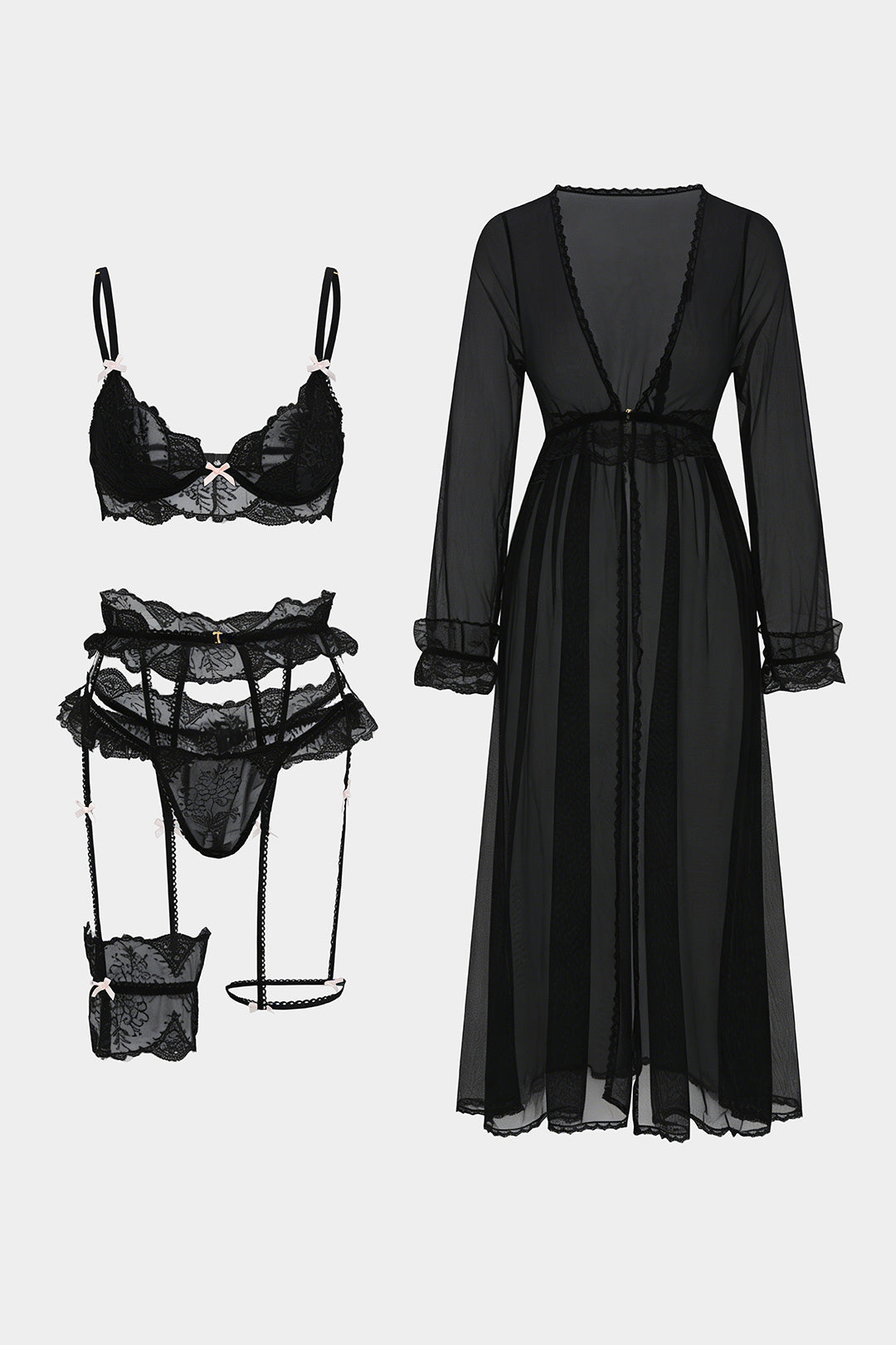 Maya | Belted Slip Lingerie Garter Set