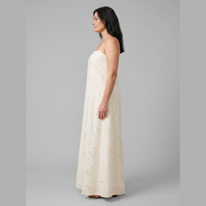 Mira ivory cutwork maxi dress side view