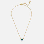 Mona Green Emerald Necklace made of stainless steel with an adjustable length, featuring a stunning green emerald pendant, perfect for adding elegance to any outfit. - 5