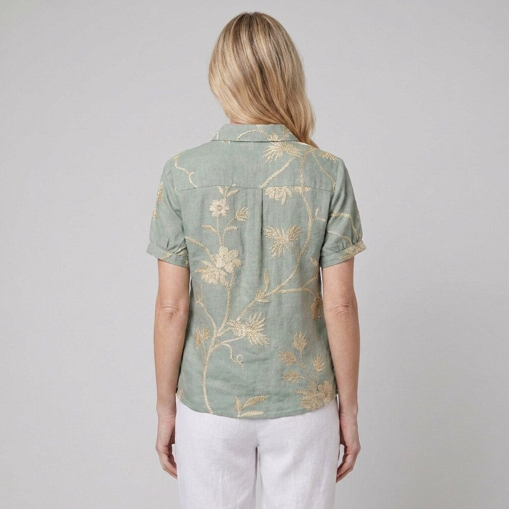 Nina floral shirt back