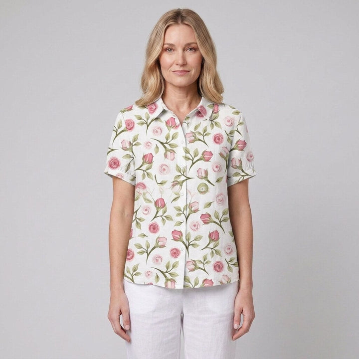 Nina floral shirt light pink