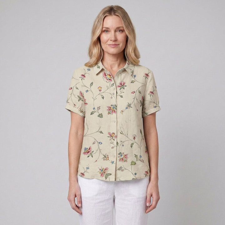 Nina floral shirt old yellow