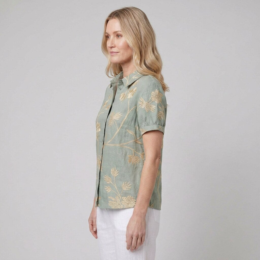 Nina floral shirt side