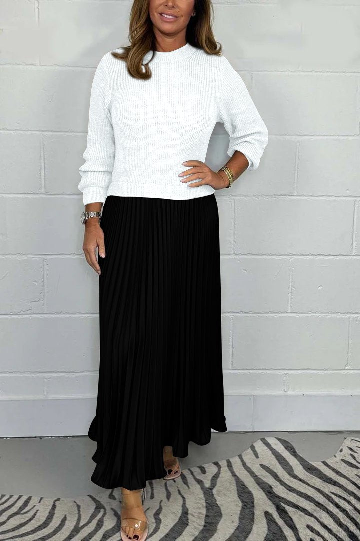 Clara | Chic Pullover and Pleated Skirt Set