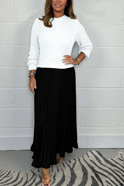 Clara | Chic Pullover and Pleated Skirt Set