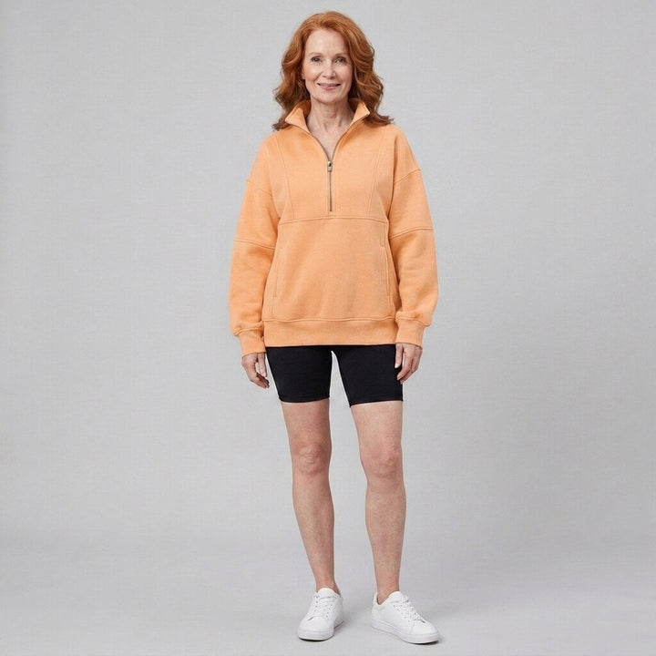 PSALM half zip sweatshirt apricot