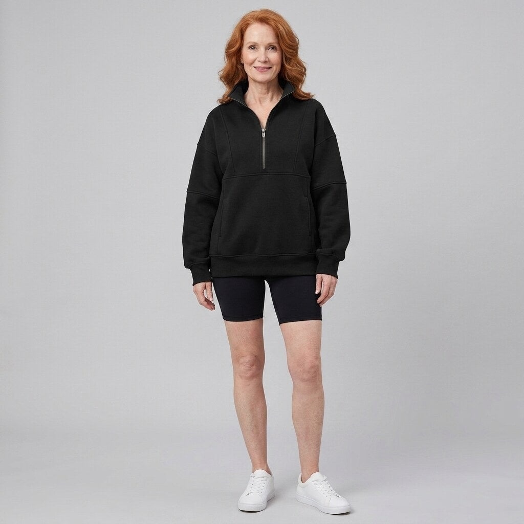 PSALM half zip sweatshirt black front