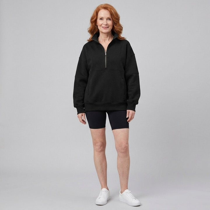 PSALM half zip sweatshirt black front