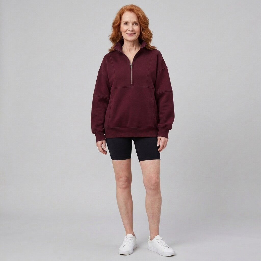 PSALM half zip sweatshirt claret
