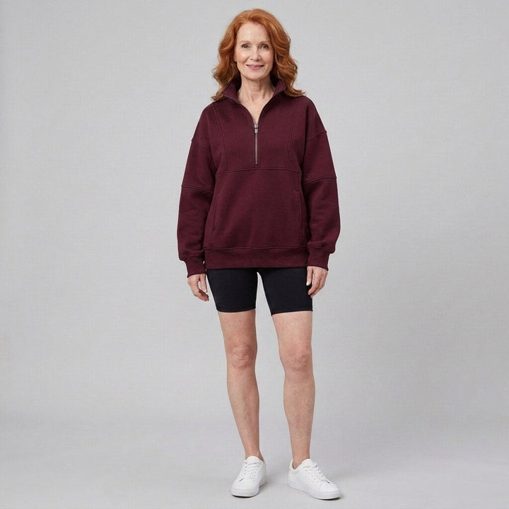 PSALM half zip sweatshirt claret